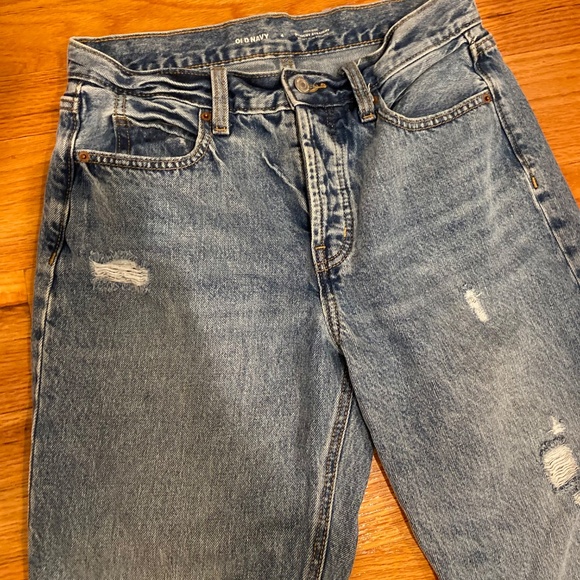 Old Navy Women’s High-Rise Slouchy Straight Distressed Jeans Size 4 - Picture 3 of 9
